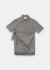 "Feel Fresh" Gri Kısa Kollu Kadın Gömlek