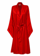 Şal Yaka Kırmızı Kutnu Kimono