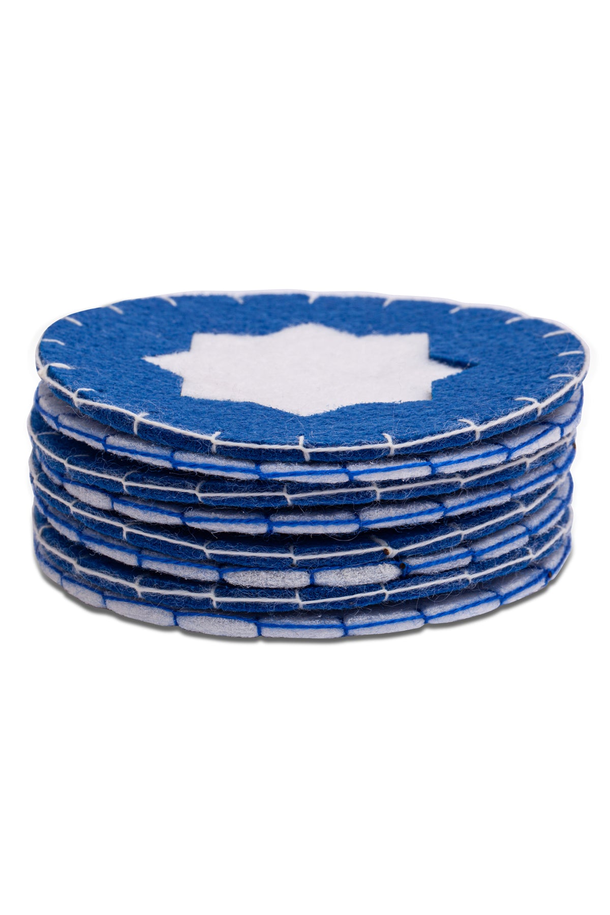 Mavi-Beyaz 4'lü Keçe Bardak Altlığı