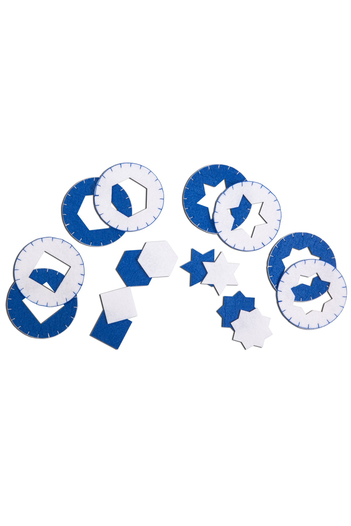 Mavi-Beyaz 4'lü Keçe Bardak Altlığı