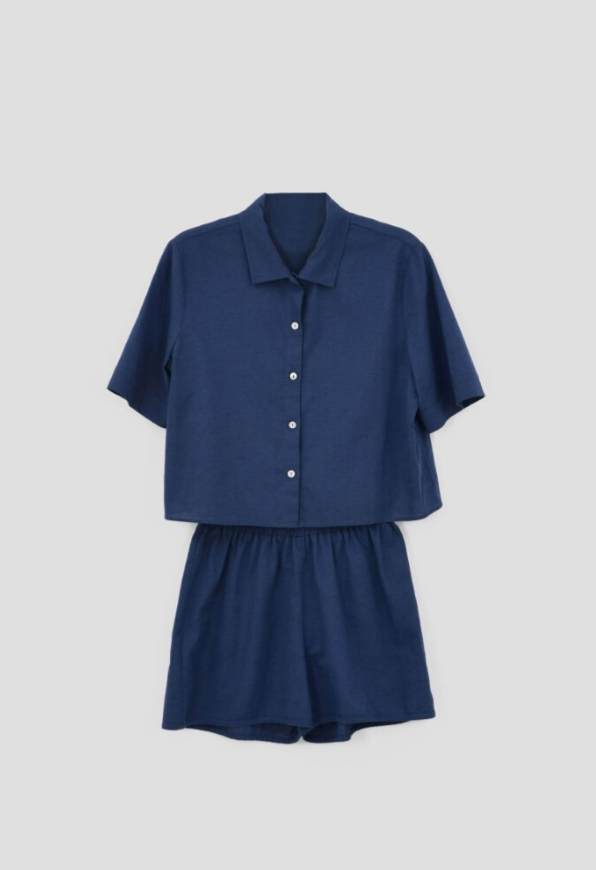 Lacivert Gömlek & Şort Takım