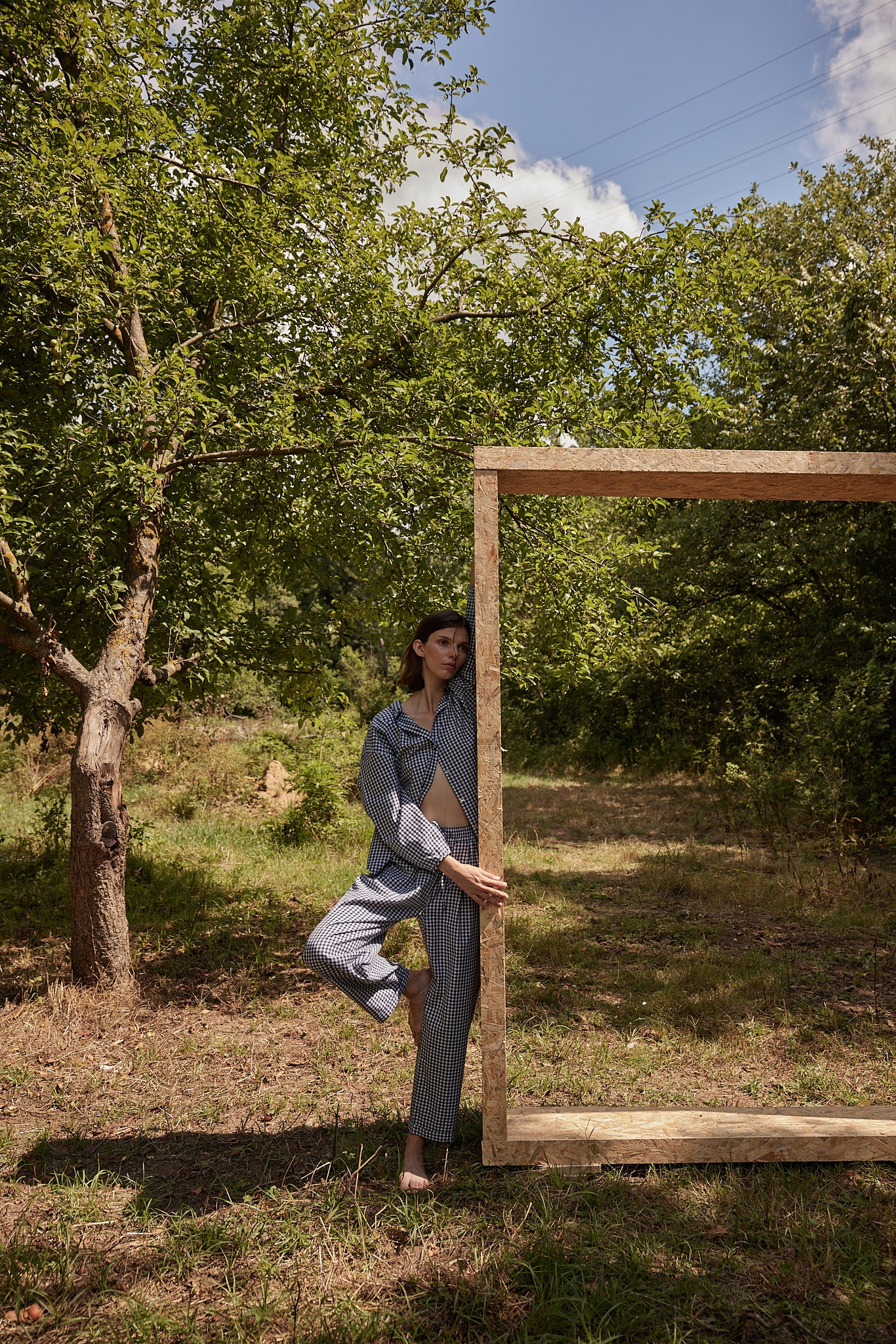 Kare Desenli Gömlek & Pantolon Takım